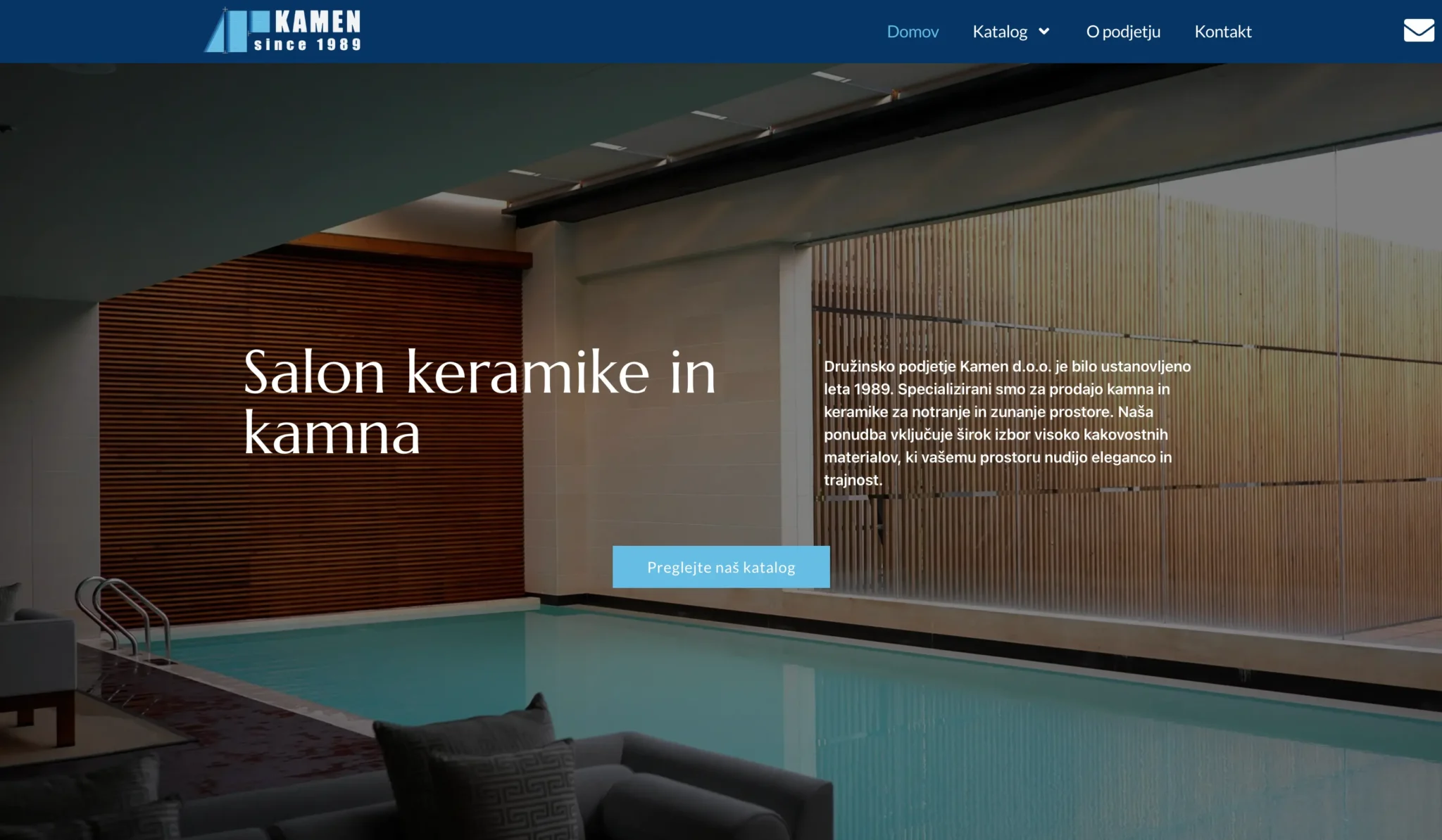 Web design example for client Kamen